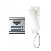 Kit Interphone 2 Logements 2 fils avec Panneau et Téléphones Serie 7 TEGUI 375012 Aluminium