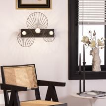 Applique Murale Kibanda Koto 3 Spots Noir
