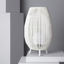 Lampe à Poser Rotin Extérieure Annecy Blanc