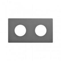 Cadre 2 Emplacements Esthétique Minimal pour Prise Schuko CLEAN SIMON 270 27110620 Titanio