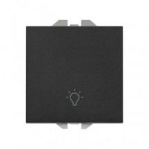 Bouton-Poussoir Simple Avec Gavure Lumière SIMON 270 20000151 Noir Mate