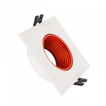 Collerette Downlight Carrée Orientable pour Ampoule LED GU10/GU5.3 Coupe Ø 80mm Rouge