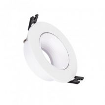 Collerette Downlight Ronde Orientable pour Ampoule LED GU10 / GU5.3 Coupe Ø 80mm Blanc