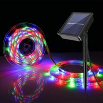 Ruban LED Extérieur Solaire RGB 3V DC 30LED/m 5m IP65 Largeur 8mm coupe tous les 3cms RGB