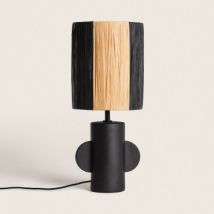 Lampe à Poser Céramique et Raphia Tyler Noir