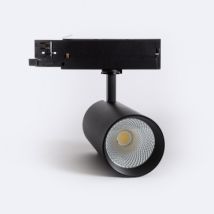 Spot LED Carlo 40W pour Rail Triphasé No Flicker Noir Blanc Froid 5000K