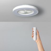 Ventilateur de Plafond LED Dhalia Blanc 58cm Moteur DC Blanc