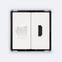 Prise Internet RJ45 CAT 6 + HDMI Modern Blanc