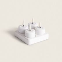 Pack 4 Bougies LED Mini à Batterie Rechargeable USB Hanly Blanc