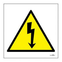 Pack 20 CATU AT491 100mm Adhesive PVC Electrical Hazard Sign - Yellow