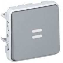 LEGRAND Plexo 069542 Illuminated Push Button Component - Grey