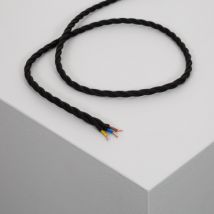 Braided Textile Electrical Cable in Black - Several options