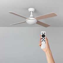 Baffin White Wooden LED Ceiling Fan with DC Motor 132cm - Wood