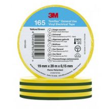 Temflex 165 PVC Insulation Tape 19mm x 20m 3M 7100184800 - Yellow/Green