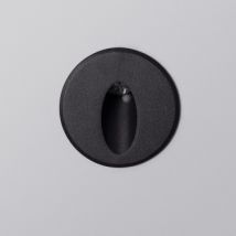 Wabi 3W Black Round Oval Aluminium Outdoor Step Light - Warm White 2700K