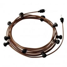 12.5m Lumet System Outdoor Garland with 10 E27 Lampholders in Black Creative-Cables CATE27N125 - Brown