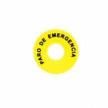 Emergency Stop Label for Push Button MAXGE Ø40 mm - Yellow