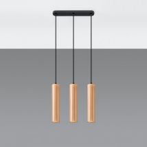 Lino 3 Wooden Pendant Lamp SOLLUX - Natural Wood