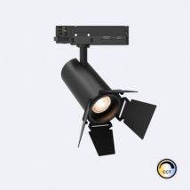 30W Fasano Cinema No Flicker Dimmable CCT LED Spotlight for Three Circuit Track in Black - Adjustable (2700K-3200K-4000K)