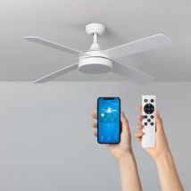 Timor White LED Ceiling Fan 132cm WiFi with DC Motor - White