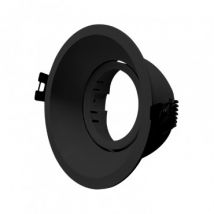 Round Tilting Downlight Ring for GU10 / GU5.3 LED Bulbs with Ø75 mm Cut Out - Black