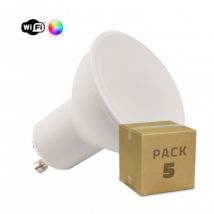 Pack 5 Lampadine LED Smart GU10 5W 300 lm Wi-Fi RGBW Regolabili RGBW