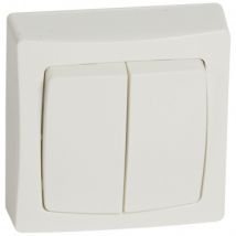 Interruttore Commutatore Doppio Monobloc Oteo LEGRAND 086020 Bianco