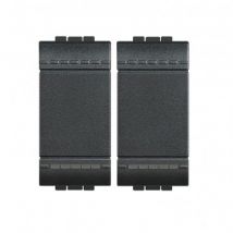 Kit Interruttore Doppio Commutatore BTicino Living Light Antracita