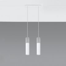 Lampada a Sospensione in Cemento Borgio 2 SOLLUX Bianco