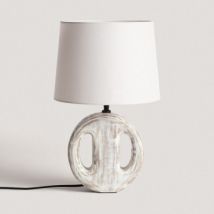 Lampada da Tavolo Legno Chandra ILUZZIA Bianco