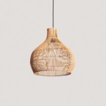 Lampada a Sospensione Rattan Kaikura-S ILUZZIA Textil Negro