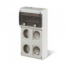 SCAME Switchboard with 11 DIN Modules + 4 sockets – IP66 - Grey