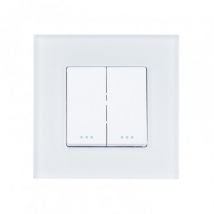 2-Gang 1-Way Switch with PC Frame Modern - White