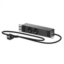 PDU Power strip with two 10'' outlets for Mini Rack 10'' OPENETICS 26005 - Black