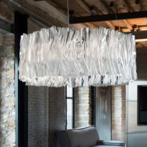 SLAMP Accordéon Suspension Silver Pendant Lamp - Warm White 3000K