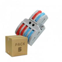 Pack 5 Quick Connectors 4 Inputs and 2 Outputs SPL-42 for Electrical Cable 0.08-4mm² - 0.08-4mm²