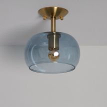 Delacroix Metal and Glass Ceiling Lamp - Blue
