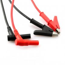 Universal Test Leads + Alligator Clips for Multimeters, Clamp Meters, Ammeter Clamps - Red - Black