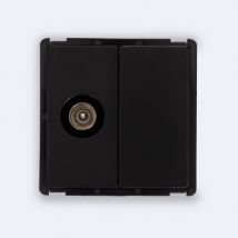 TV Male Socket + Modern Blind Cover - Black