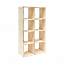 Etagère bois massif 4x2 cases Elio