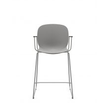 Chaise haute empilable avec accoudoirs et pieds luge acier Noor 6090 PROFIM