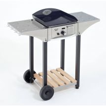 Desserte inox et bois pour plancha 400