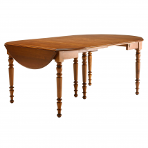 Table ronde à volets Ø 115 Léonnie, chêne