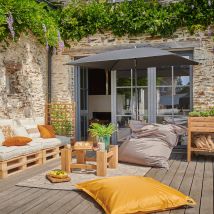 Pouf de sol rectangulaire 110 x 130 cm IN&OUT COTTON WOOD