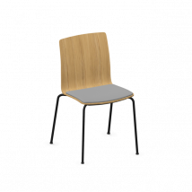 Chaise de bureau en bois avec assise capitonnée, Com K22H PROFIM