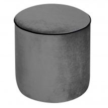 Pouf rond tissu velours Léo