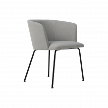 Chaise avec accoudoirs tissu pieds métal Marion