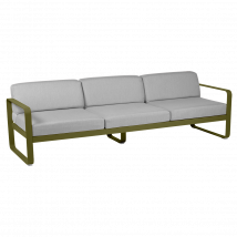 Canapé 3 Places Bellevie Gris Flanelle en Aluminium FERMOB