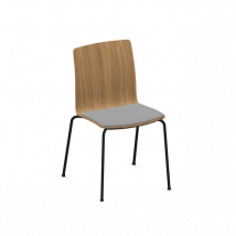 Chaise de bureau en bois avec assise capitonnée, Com K22H PROFIM