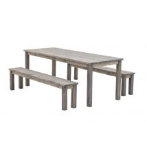 Table 178 x 78 cm avec Deux Bancs en Bois Eléonore EKJU